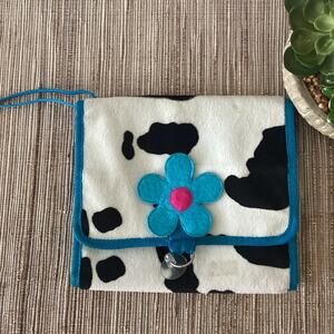 Y2K VTG Cow Print Floral Locker Storage School Storage